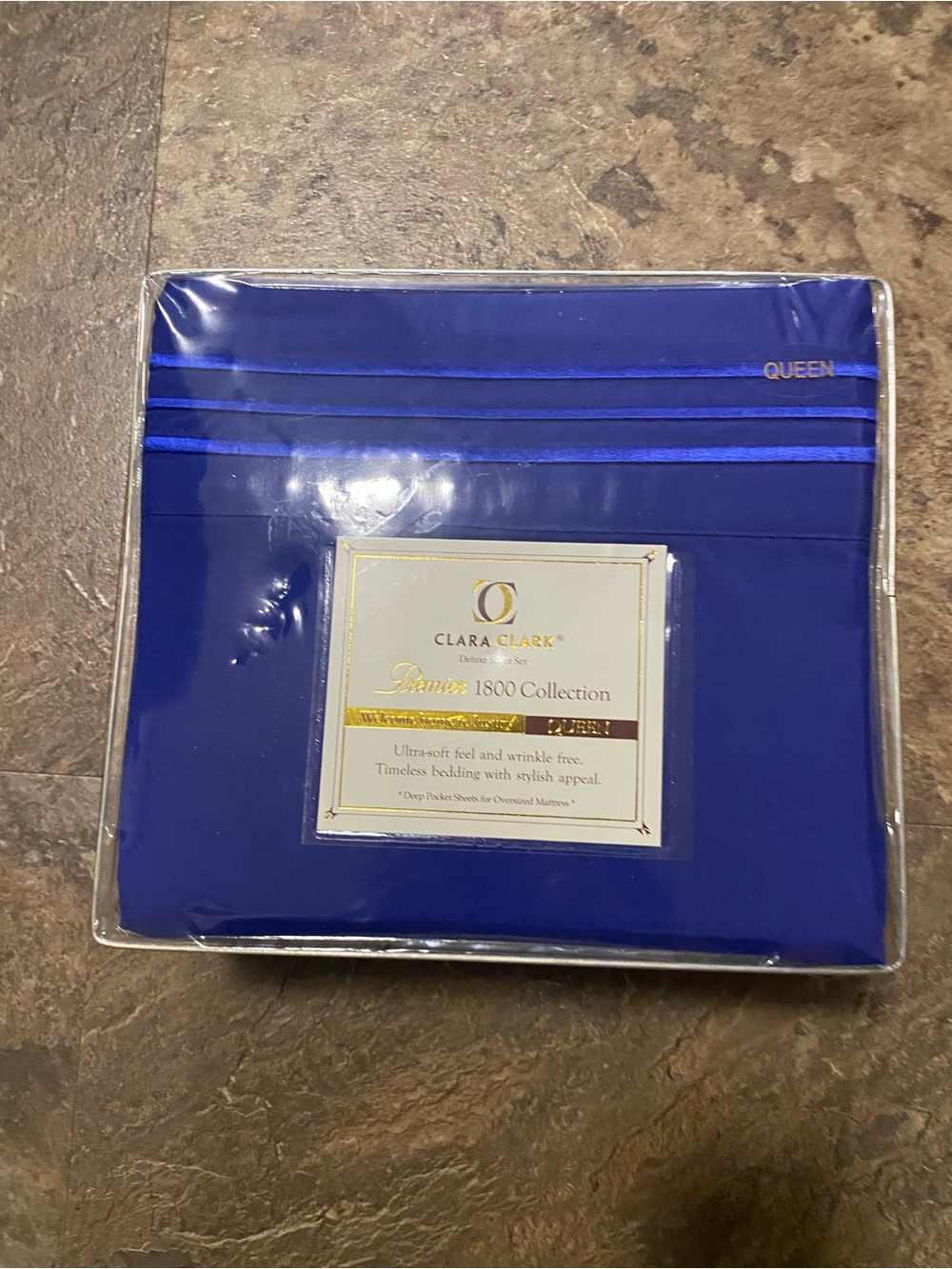 Clara Clark Deep Blue Queen Sheet Set